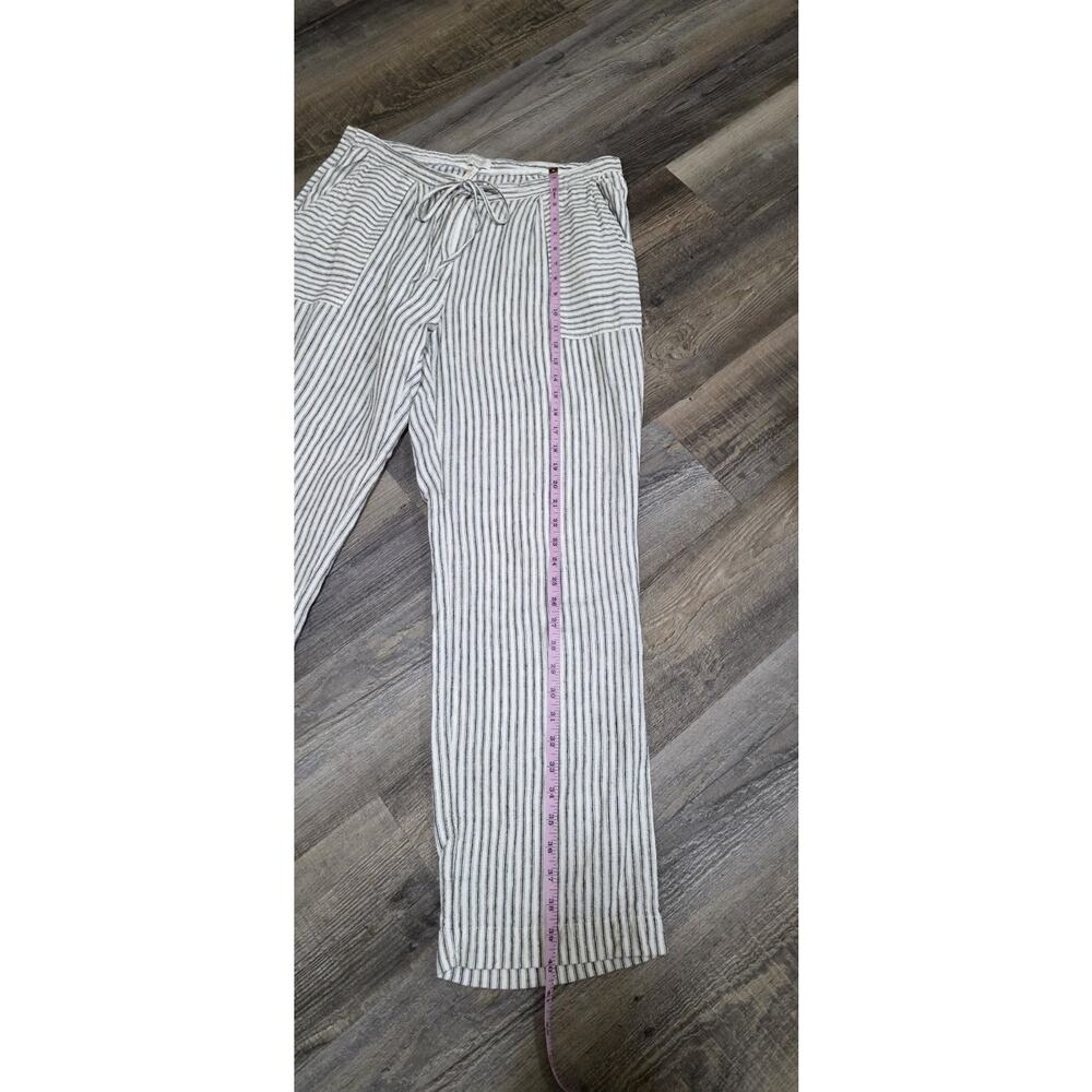 Laundry By Shelli Segal Striped White Beach Linen Lounge Pants Women's Size 10 - Picture 8 of 9